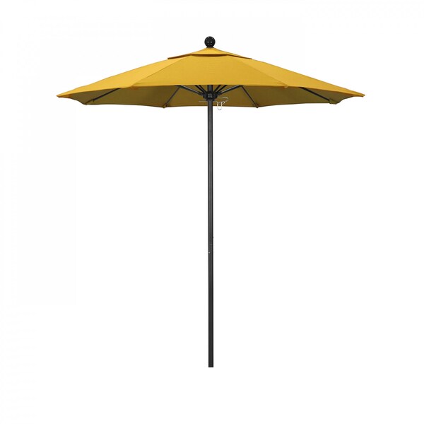 California Umbrella 7.5' Black Aluminum Market Patio Umbrella, Sunbrella Sunflower Yellow 194061334485 - main